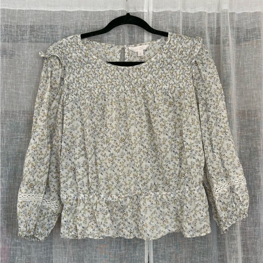 Lauren Conrad Floral 100% Cotton Blouse